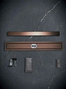 Душевой лоток AltroBagno Livello 80 071240 BC с решеткой цвет Медь матовая / под плитку-1