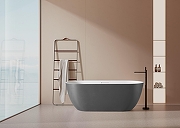 Ванна из искусственного камня AltroBagno Bruna 170x75 090205 цвет Серый цемент Белый-1