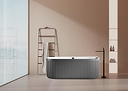 Ванна из искусственного камня AltroBagno Fabiana 170x80 090210 цвет Серый цемент Белый-1