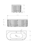 Ванна из искусственного камня AltroBagno Fabiana 170x80 090210 цвет Серый цемент Белый-2