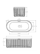 Ванна из искусственного камня AltroBagno Gianni 170x75 090212 цвет Серый гранит-2