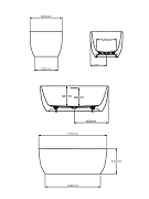 Ванна из искусственного камня AltroBagno Luciana 170x80 090223 цвет Кремовый-8