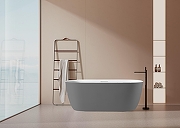 Ванна из искусственного камня AltroBagno Luciana 170x80 090225 цвет Серый цемент Белый-1