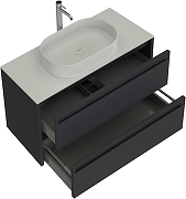 Тумба под раковину Allen Brau Fantasy 2.0 100 1.11003.AM2.0 подвесная цвет Антрацит матовый-1