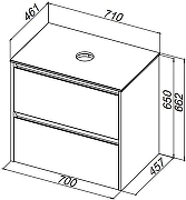 Тумба под раковину Allen Brau Activity 70 1.34003.AM подвесная цвет Антрацит матовый+Черный браш-13