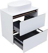 Тумба под раковину Allen Brau Activity 70 1.34003.WM подвесная цвет Белый матовый+Черный браш-4