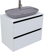 Тумба под раковину Allen Brau Activity 80 1.34004.WM подвесная цвет Белый матовый+Черный браш-7