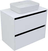 Тумба под раковину Allen Brau Activity 80 1.34004.WM подвесная цвет Белый матовый+Черный браш-8