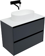 Тумба под раковину Allen Brau Activity 90 1.34005.AM подвесная цвет Антрацит матовый+Черный браш-1