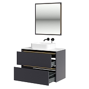 Тумба под раковину Allen Brau Activity 90 1.34005.AM подвесная цвет Антрацит матовый+Черный браш-15