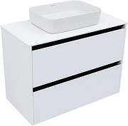Тумба под раковину Allen Brau Activity 90 1.34005.WM подвесная цвет Белый матовый+Черный браш-9