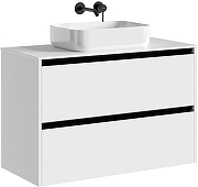 Тумба под раковину Allen Brau Activity 100 1.34006.WM подвесная цвет Белый матовый+Черный браш