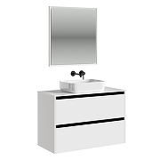 Тумба под раковину Allen Brau Activity 100 1.34006.WM подвесная цвет Белый матовый+Черный браш-4