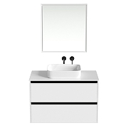 Тумба под раковину Allen Brau Activity 100 1.34006.WM подвесная цвет Белый матовый+Черный браш-5