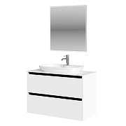 Тумба под раковину Allen Brau Activity 100 1.34006.WM подвесная цвет Белый матовый+Черный браш-6