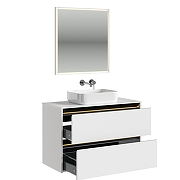 Тумба под раковину Allen Brau Activity 100 1.34006.WM подвесная цвет Белый матовый+Черный браш-7