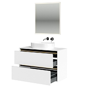 Тумба под раковину Allen Brau Activity 100 1.34006.WM подвесная цвет Белый матовый+Черный браш-9