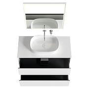 Тумба под раковину Allen Brau Activity 100 1.34006.WM подвесная цвет Белый матовый+Черный браш-11