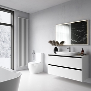 Тумба под раковину Allen Brau Activity 100 1.34006.WM подвесная цвет Белый матовый+Черный браш-13