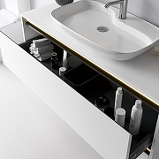 Тумба под раковину Allen Brau Activity 100 1.34006.WM подвесная цвет Белый матовый+Черный браш-14