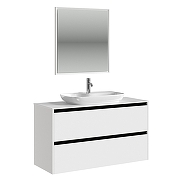 Тумба под раковину Allen Brau Activity 120 1.34007.WM подвесная цвет Белый матовый+Черный браш-1