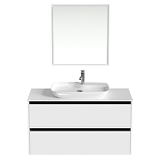 Тумба под раковину Allen Brau Activity 120 1.34007.WM подвесная цвет Белый матовый+Черный браш-2