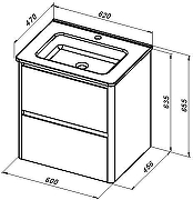 Тумба под раковину Allen Brau Gravity 60 1.370008.AM подвесная цвет Антрацит матовый-1