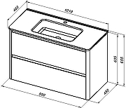 Тумба под раковину Allen Brau Gravity 99 1.370010.AM подвесная цвет Антрацит матовый-1