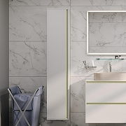 Шкаф пенал Allen Brau Activity 35 1.34008.WM подвесной цвет Белый матовый+Олива браш-1