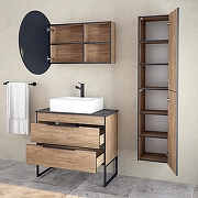 Тумба под раковину Corozo Форест 80 SD-00001049 подвесная цвет Коричневый-10