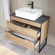 Тумба под раковину Corozo Форест 80 SD-00001049 подвесная цвет Коричневый-12