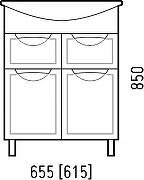 Тумба под раковину Corozo Монро 65 SD-00001712 цвет Белый-5