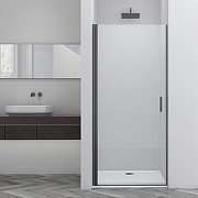 Душевая дверь Vincea Alpha 100 VDP-3AL100CLGM профиль Вороненая сталь стекло Прозрачное