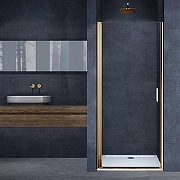 Душевая дверь Vincea Alpha 85 VDP-3AL850CLG профиль Брашированное золото стекло прозрачное