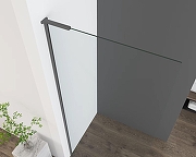 Душевая перегородка Vincea Walk in 70 VSW-7HA700CLGM профиль вороненая сталь стекло прозрачное-3