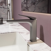 Смеситель для раковины Vincea Puro VBF-5P01GM цвет Вороненая сталь-1