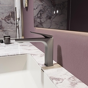 Смеситель для раковины Vincea Puro VBF-5P01GM цвет Вороненая сталь-2