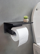Держатель туалетной бумаги AltroBagno Aperto 080905 MB с полкой цвет Черный матовый-1