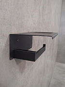 Держатель туалетной бумаги AltroBagno Aperto 080905 MB с полкой цвет Черный матовый-2
