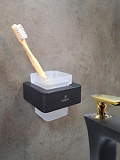 Стакан для зубных щеток AltroBagno Aperto 080201 MB цвет Черный матовый-1