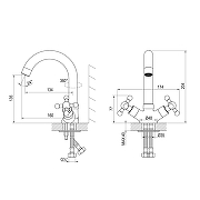 Смеситель для раковины Rossinka G G02-64 цвет Хром-1