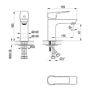 Смеситель для раковины Rossinka RS27 RS27-11BL цвет Черный-1