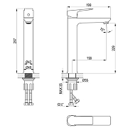 Смеситель для раковины Rossinka RS27 RS27-14BL цвет Черный-1
