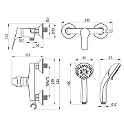 Смеситель для душа Rossinka RS29 RS29-41 цвет Хром-1