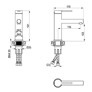 Смеситель для раковины Rossinka Rodchenko RSF-1712S-BL цвет Черный-2