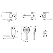 Смеситель для ванны Rossinka Rodchenko RSF-1722S-BL цвет Черный-2