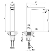 Смеситель для раковины Rossinka W W35-14 цвет Белый+Хром-1