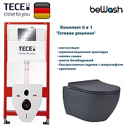 Унитаз с инсталляцией Tece Base TC412303280 с сиденьем Микролифт и клавишей смыва цвет Хром