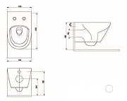 Комплект унитаза биде с инсталляцией Tece Base TC413DORVP1 с сиденьем Микролифт и клавишей смыва цвет Белый-7