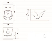 Комплект унитаза биде с инсталляцией Tece Base TC412N2VP1 с сиденьем Микролифт и клавишей смыва цвет Хром-7